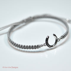 925 Silver Horse-Shoe Friendship Bracelet White