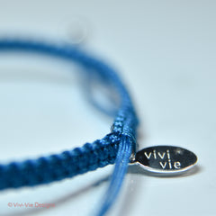 925 Silver Horse-Shoe Friendship Bracelet Blue