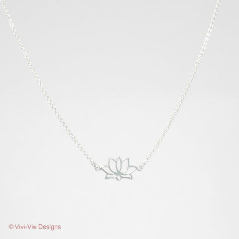 925 Silver Lotus Flower Necklace