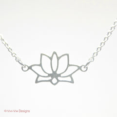 925 Silver Lotus Flower Necklace