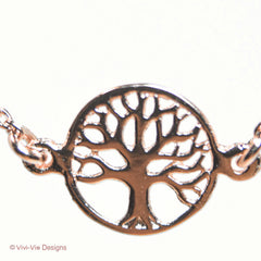 925 Rose Gold Plated Tree of Life Necklace - Large