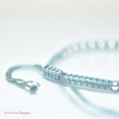 Blue Jeans Silver Sphere Friendship Bracelet