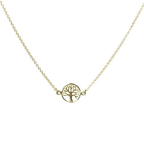 925 Gold Plated Tree of Life Necklace - Large