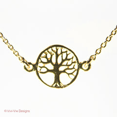 925 Gold Plated Tree of Life Necklace - Large
