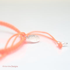 Orange Silver Sphere Friendship Bracelet