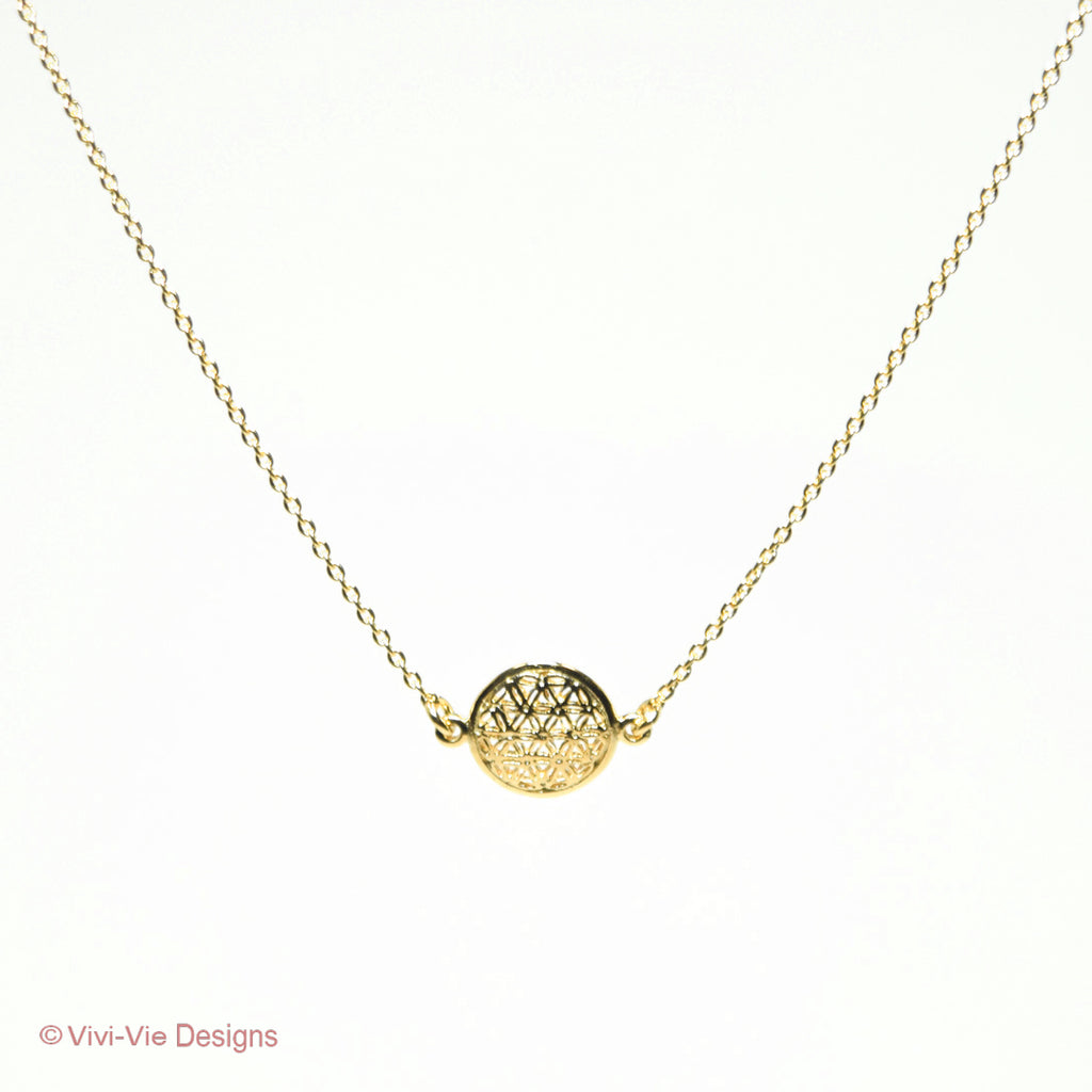 925 Gold Plated Flower of Life Necklace