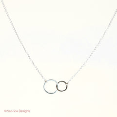 925 Silver Double Circle Karma Necklace