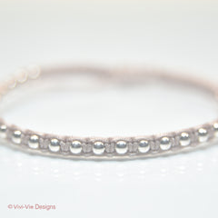 Nude Silver Sphere Friendship Bracelet