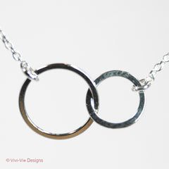 925 Silver Double Circle Karma Necklace