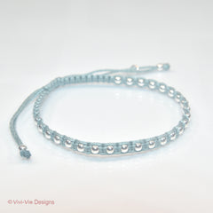 Blue Jeans Silver Sphere Friendship Bracelet