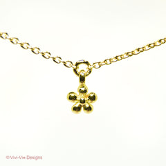 925 Gold Plated Forget Me Not Flowers Necklace