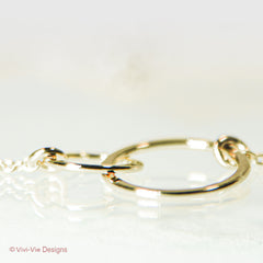 925 Gold Plated Silver Double Circle Karma Bracelet