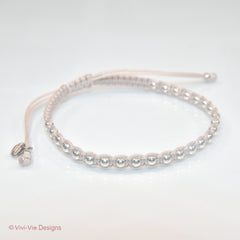 Nude Silver Sphere Friendship Bracelet