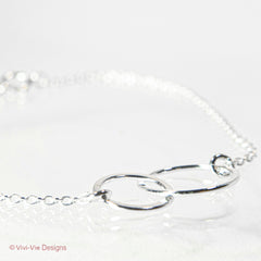 925 Silver Double Circle Karma Bracelet