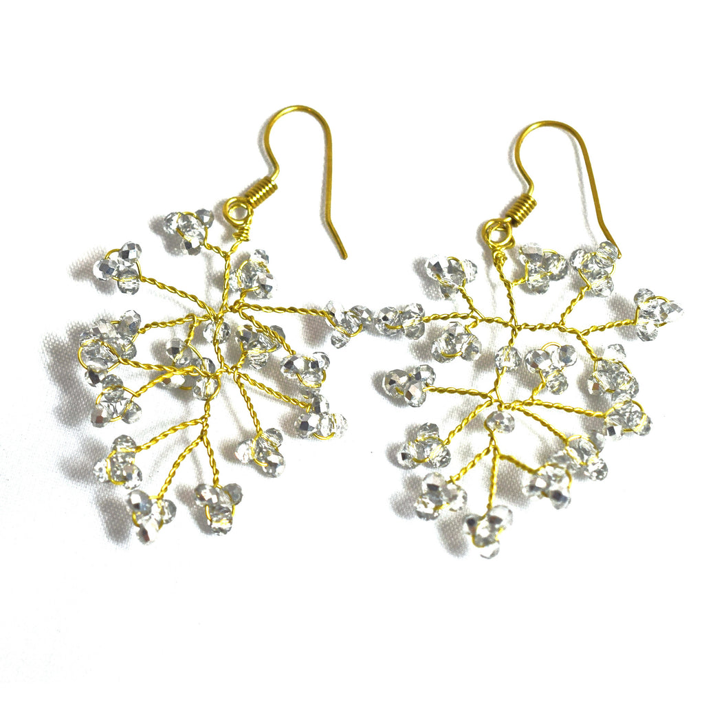 Silver Crystal and Brass Earrings