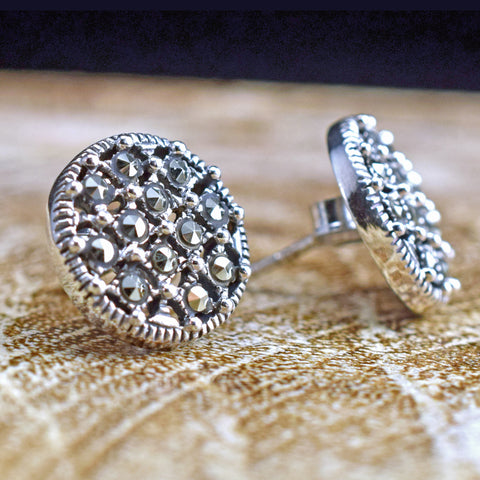925 Sterling Silver and Marcasite Earrings