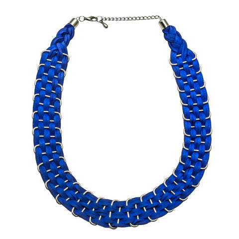 Collar Necklace Suedette Royal Blue