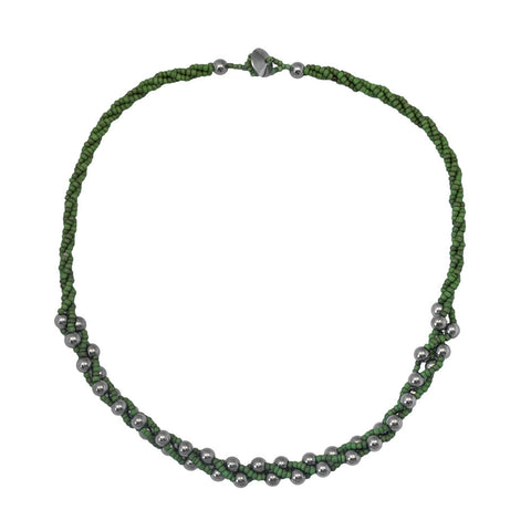 Silver Ball Necklace Antique Gold