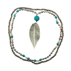 Long Pendent Necklace Leaf
